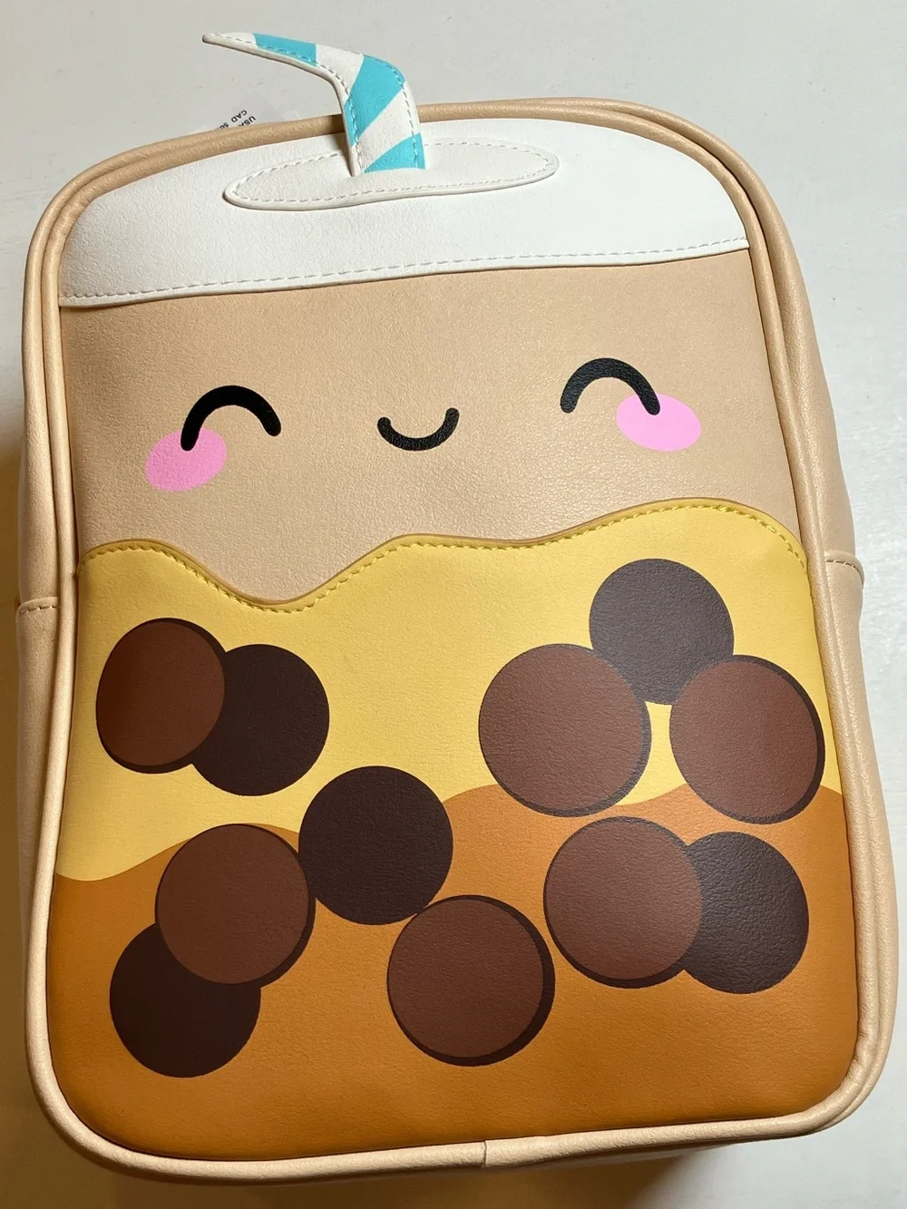 Cute Boba Drink Backpack with Happy Face